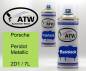 Preview: Porsche, Peridot Metallic, 2D1 / 7L: 400ml Sprühdose + 400ml Klarlack - Set, von ATW Autoteile West.